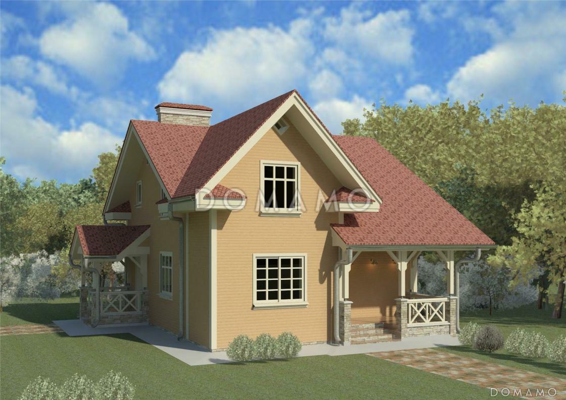 Проект одноэтажного дома с мансардой и подвалом / 2