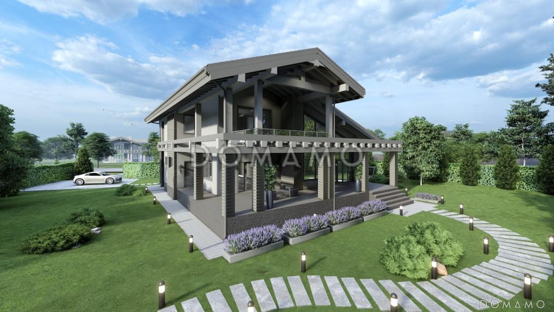 Проект мансардного дома с сауной, вторым светом, террасой и балконом / 4