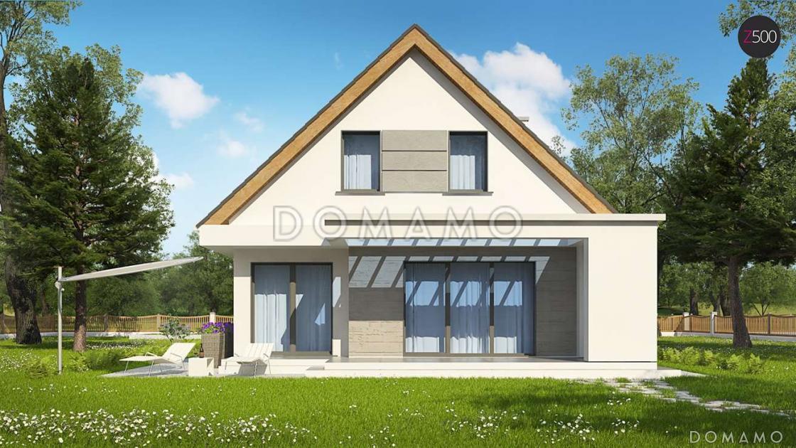 Проект одноэтажного мансардного дома из кирпича с кабинетом,  гаражом и четырьмя спальнями / 3