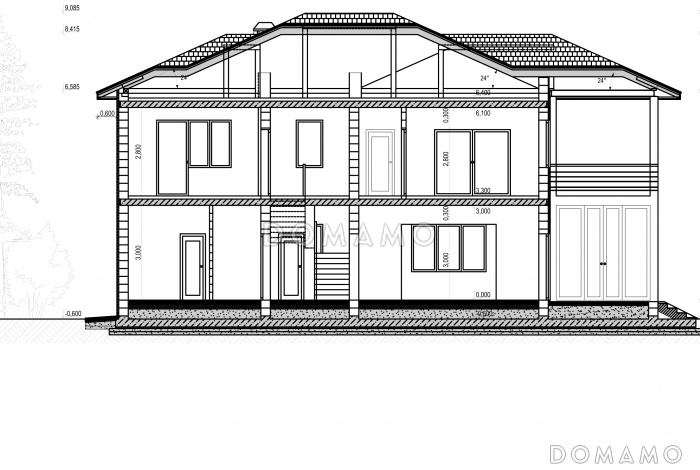 Проект дома для семьи от четырех человек с террасами, просторной кухней-столовой, хозяйской спальней на втором этаже Проект дома для семьи от четырех человек с террасами, просторной кухней-столовой, хозяйской спальней на втором этаже