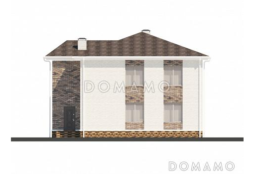Проект двухэтажного дома с сауной и пятью спальнями / Фасад 2