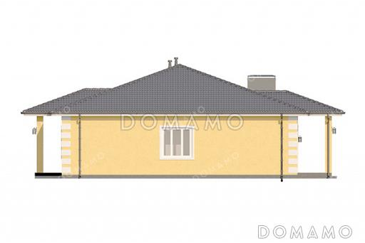 Проект одноэтажного дома в классическом стиле с 4 спальнями и террасой / Фасад 2