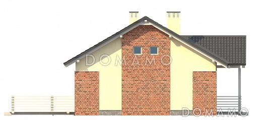 Проект небольшого одноэтажного дома с отделкой клинкером и двумя спальнями / Фасад 1