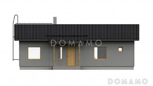 Проект одноэтажного каркасного дома с подсобным помещением / Фасад 1