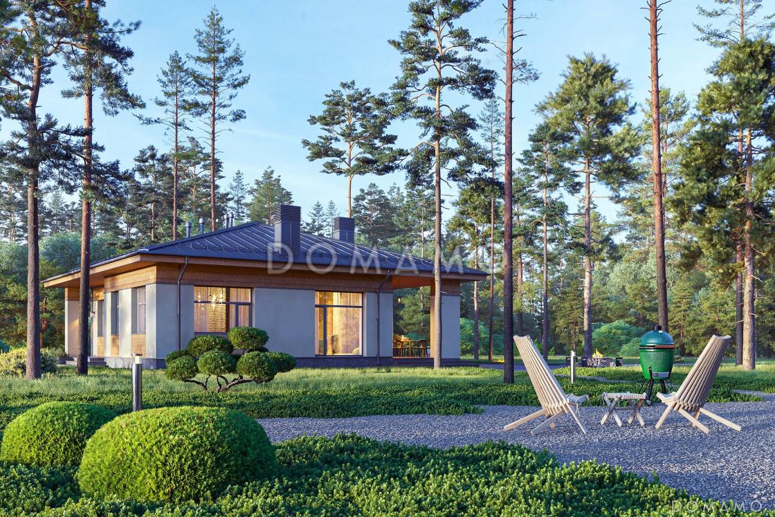 Проект кирпичного дома с мастер-спальней, просторной гостиной и крытой террасой / 5