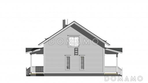 Проект каркасного дома с санузлом на мансардном этаже / Фасад 1