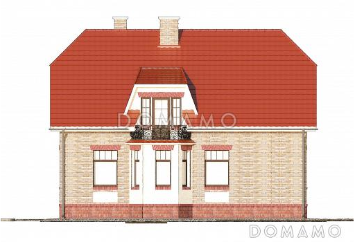 Проект коттеджа с эркером и балконом / Фасад 3