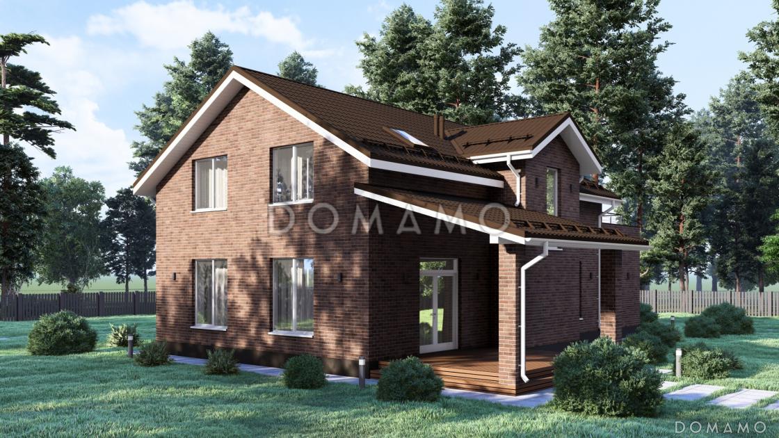 Проект двухэтажного дома с четырьмя спальнями и гаражом на одну машину S-204 / 4