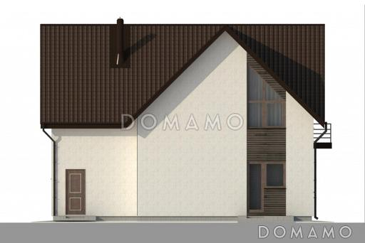 Компактный коттедж с 4 спальнями и гаражом на 1 машину / Фасад 2 Компактный коттедж с 4 спальнями и гаражом на 1 машину / Фасад 2