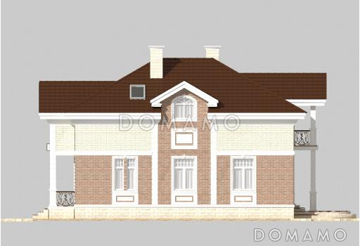 Проект небольшого особняка в классическом стиле  / Фасад 3