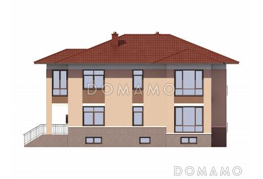 Проект кирпичного трехэтажного особняка / Фасад 1