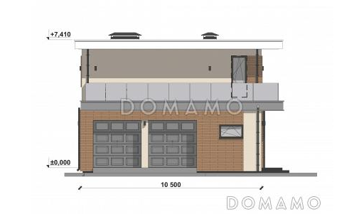 Проект эргономичного дома с гаражом на две машины S-258 / Фасад 2