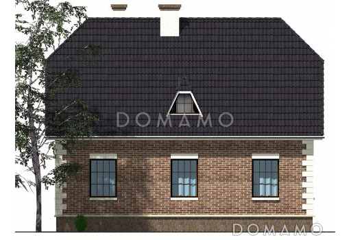 Проект увеличенного коттеджа в европейском стиле. / Фасад 3