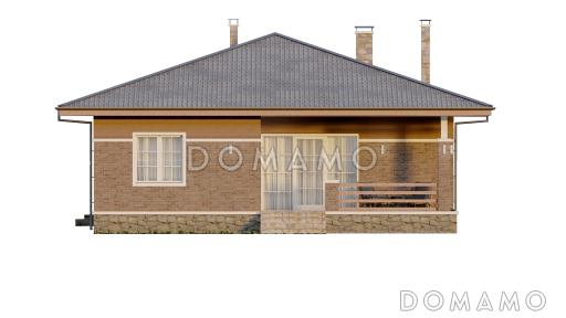 Проект одноэтажного дома с просторной кухней-гостиной и террасой / Фасад 2