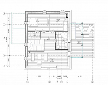 Проект загородного дома с плоской кровлей в стиле хай-тек S-228 / План 2 этажа Проект загородного дома с плоской кровлей в стиле хай-тек S-228 / План 2 этажа