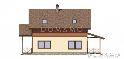 Проект частного загородного дома из газобетона / Фасад справа
