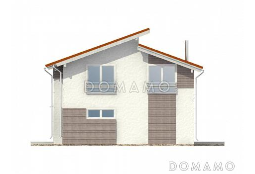 Проект каркасного дома с небольшой открытой террасой / Фасад 3
