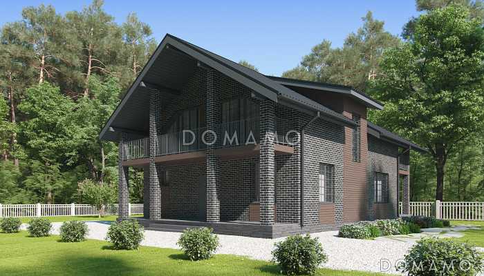 Проект дома с террасами и балконами, спальней на первом этаже, большой кухней столовой, просторным холлом Проект дома с террасами и балконами, спальней на первом этаже, большой кухней столовой, просторным холлом