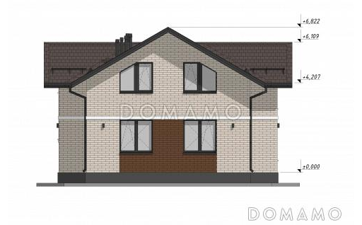 Проект двухэтажного дома со вторым светом в гостиной S-136-2 / Фасад 2