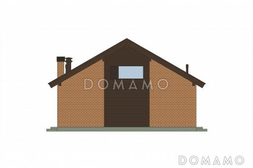 Проект каркасной беседки с крытой террасой барбекю, кухней и бильярдной / Фасад 4