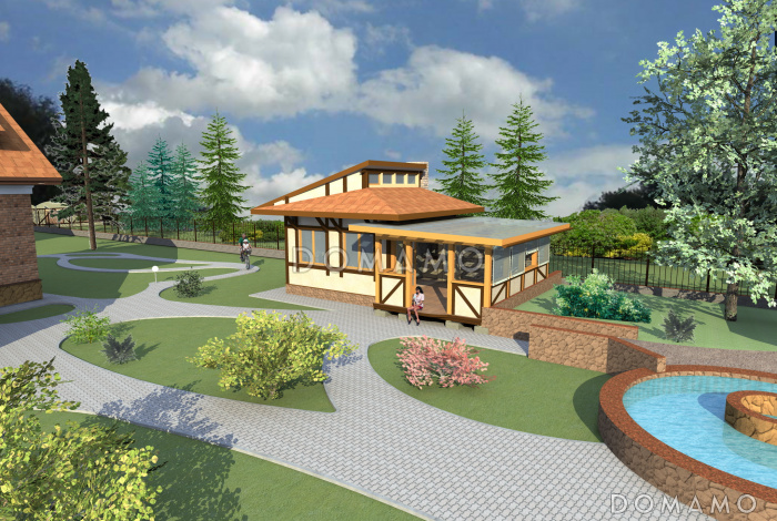 Проект беседки с барбекю