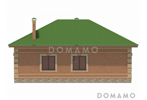 Проект компактного одноэтажного дома / Фасад 3