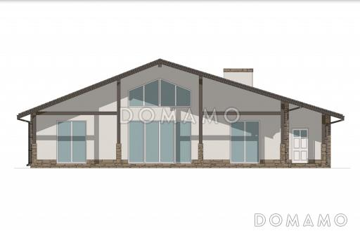 Проект дома с мансардой, вторым светом, большой гостиной и 4 спальнями / Фасад 1