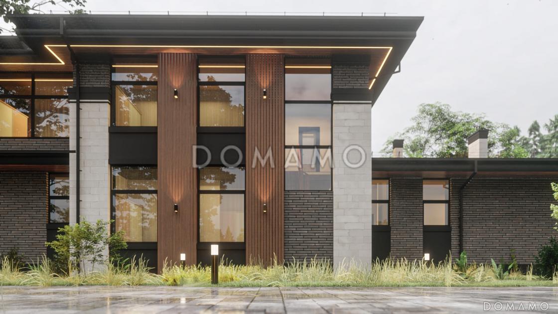 Проект современного дома с большой гостиной, кабинетом и мастер-спальней на первом этаже / 5