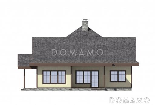 Проект теплого и уютного дома из кирпича / Фасад справа