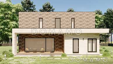 Проект современного дома с плоской кровлей в стиле Хай-Тек S-219-1