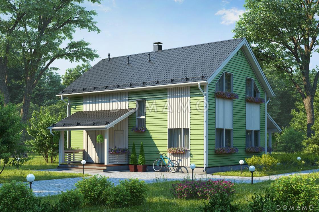 Проект скандинавского коттеджа с 4 спальнями, светлой гостиной и крытой террасой / 7