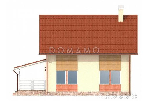 Проект каркасного дома с кровлей из металлочерепицы / Фасад 2