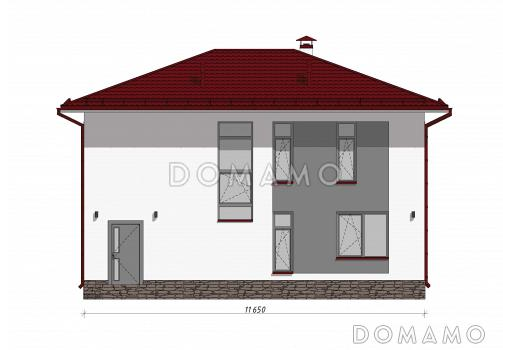 Проект современного двухэтажного дома с четырьмя спальнями S-136 / Фасад 1