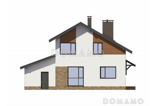 Проект дома из газобетона с современной отделкой фасадов / Фасад 3