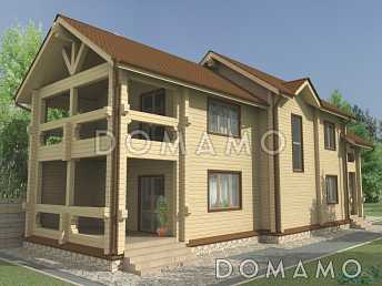 Проект двухэтажного дома из клееного бруса с подвальным этажом и холодным чердаком Проект двухэтажного дома из клееного бруса с подвальным этажом и холодным чердаком