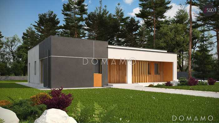 Проект просторного современного одноэтажного дома из кирпича с  тремя спальнями, без гаража