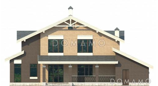 Проект двухэтажного дома с гаражом и небольшой сауной / Фасад 3