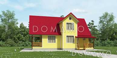 Проект дома из клееного бруса с небольшой кухней 