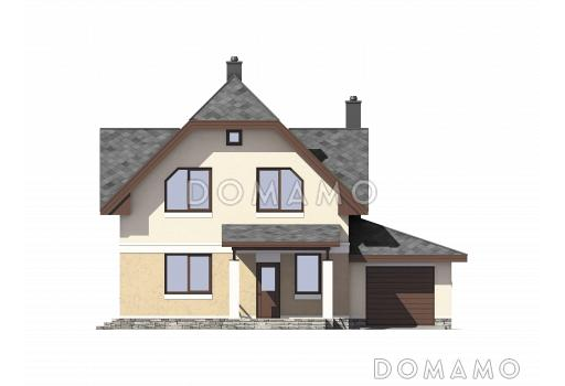 Проект небольшого дома с гаражом / Фасад 1