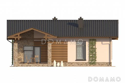 Проект небольшого одноэтажного дома с гардеробной и приватной террасой / Фасад 2