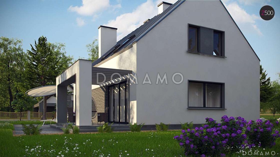 Проект одноэтажного мансардного дома из газобетона в современном стиле, со встроенным гаражом / 7