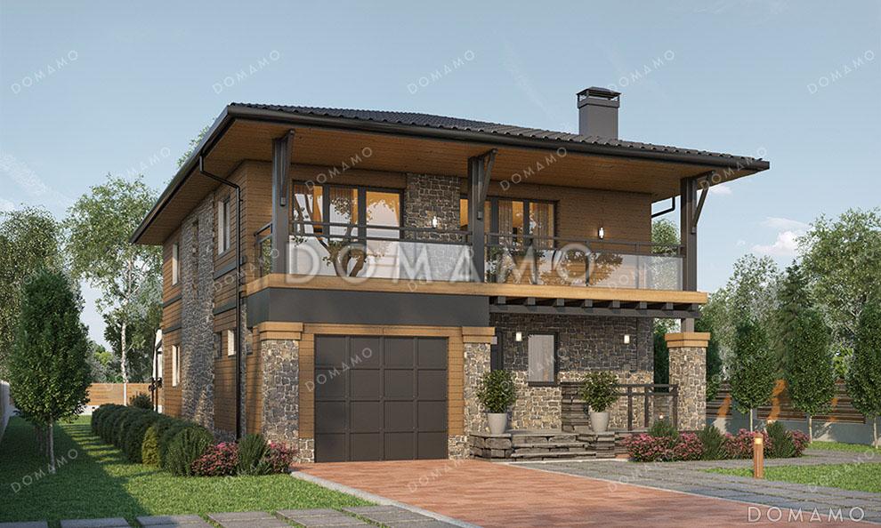 Проект дома для узкого участка с встроенным гаражом / 2