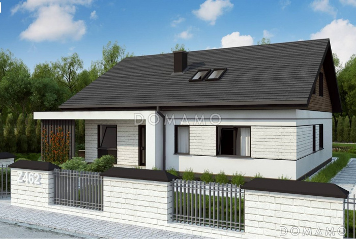 Проект комфортного одноэтажного дома из кирпича с тремя спальнями, с возможностью обустройства мансардного этажа