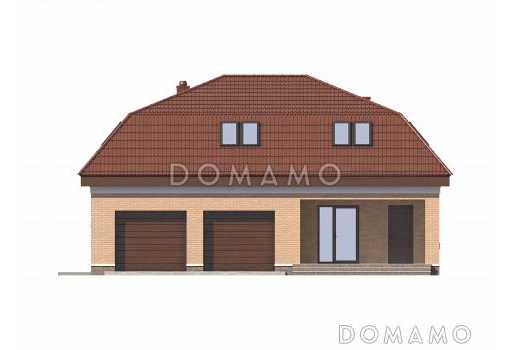 Проект гостевого дома с двойным гаражом / Фасад 1