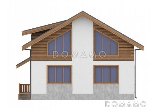 Проект двухэтажного дома в европейском стиле по каркасной технологии со вторым светом  / Фасад 2