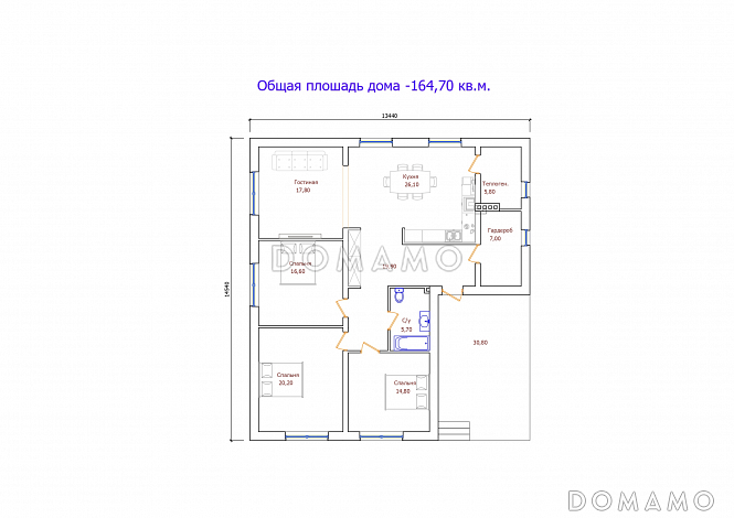 Проект 304 / План 1 этажа