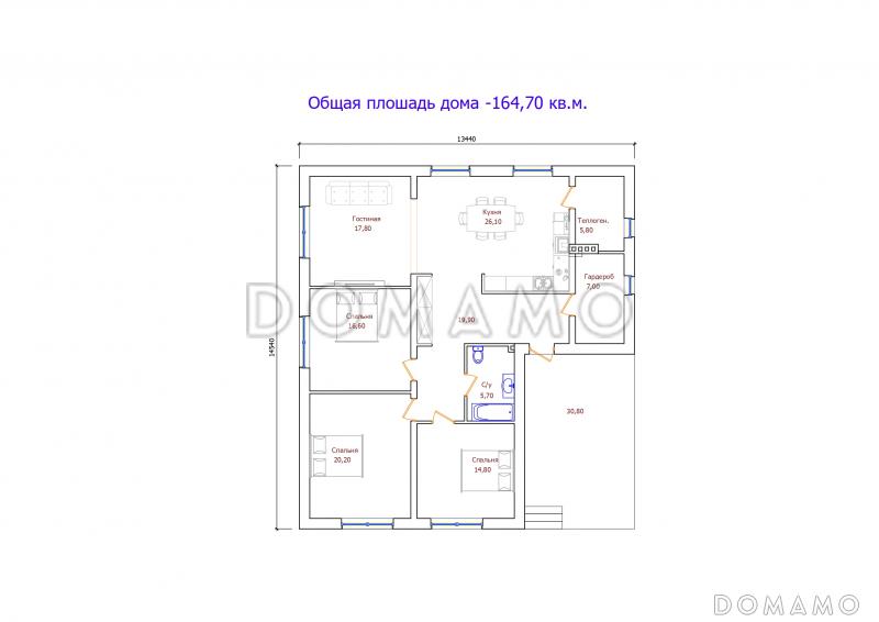 Проект 304 / План 1 этажа