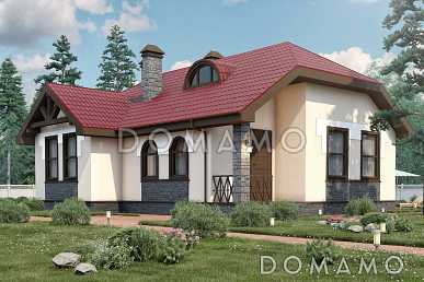 Проект дома из СИП панелей с изолированной кухней, двумя спальнями и небольшой гостиной