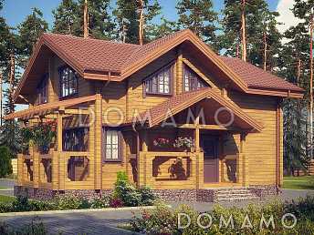 Проект двухэтажного дома из клееного бруса с санузлом в каждой спальной комнате