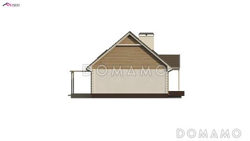 Проект простого одноэтажного мансардного дома из кирпича с шестью спальнями и просторной гостиной / Фасад 1